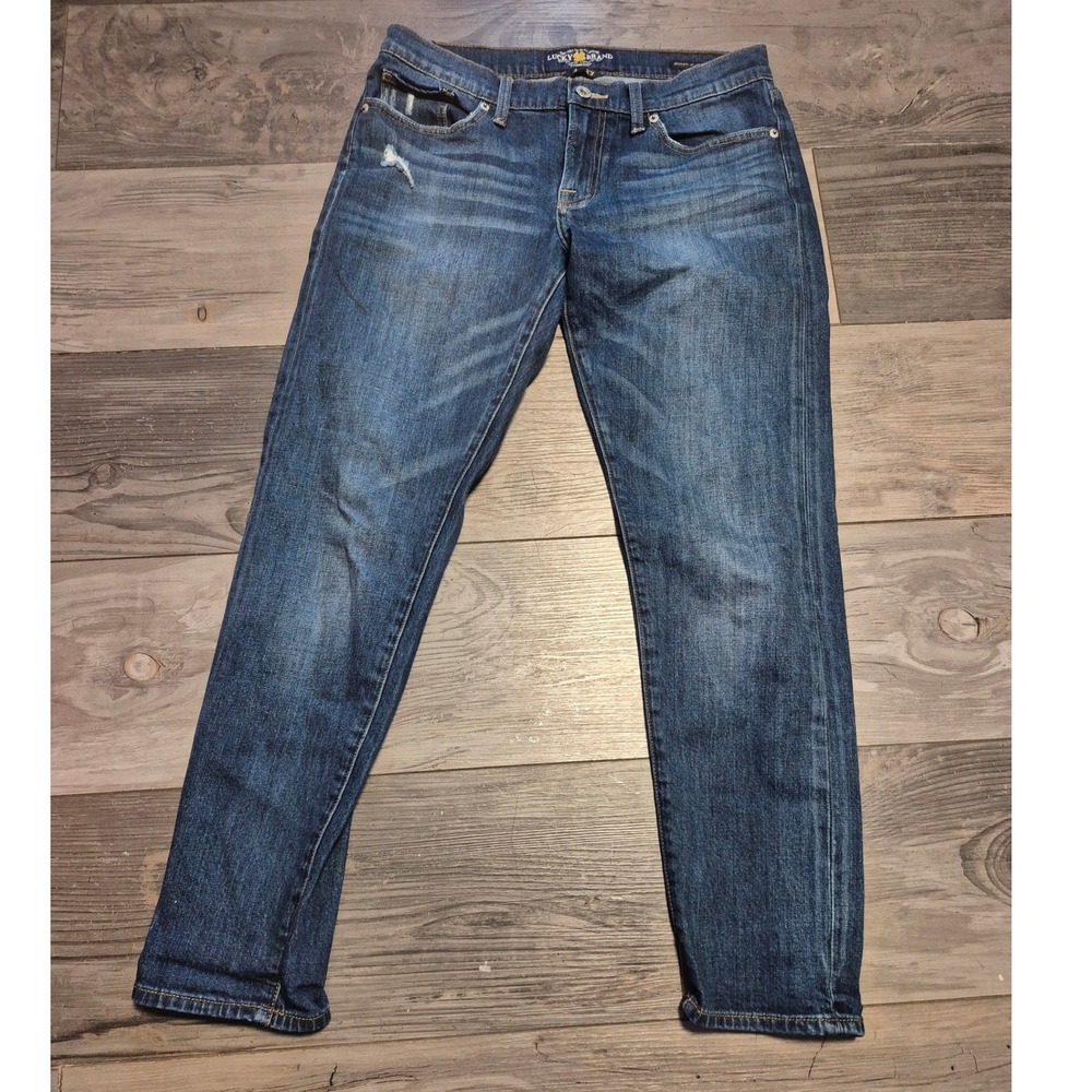 Lucky Brand Sienna Slim Boyfriend Jeans Dark Wash Indigo Size 4/27 Womens Denim
